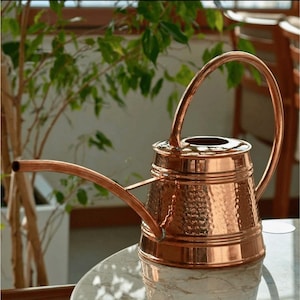 Hammered Copper Watering Can for Outdoor & Indoor Plants