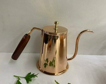 Modern Copper Coffe Serving Pot, Copper Coffe Brewer for Filter Coffee Maker