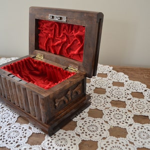 Hand Carved Walnut Puzzle Box, Secret Lock Chest, Encrypted Jewelry Box ...