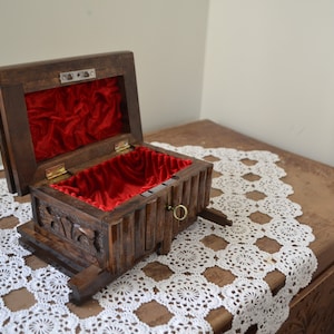 Hand Carved Walnut Puzzle Box, Secret Lock Chest, Encrypted Jewelry Box ...