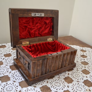 Hand Carved Walnut Puzzle Box, Secret Lock Chest, Encrypted Jewelry Box ...