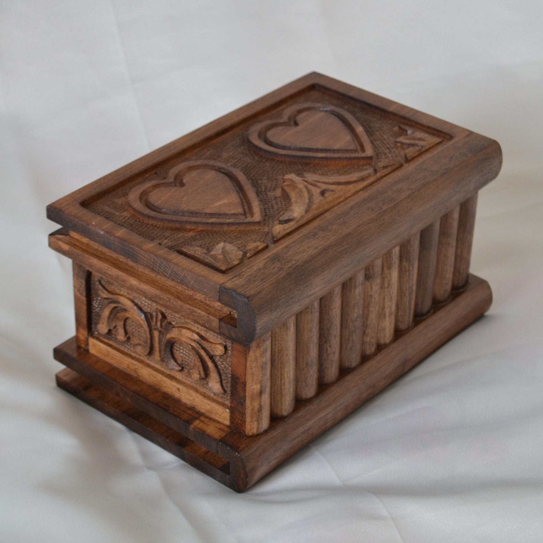 Personalized Wooden Puzzle Box With Secret Key Compartment, Walnut