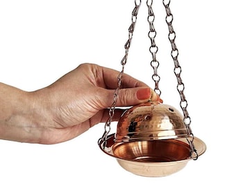 Copper Incense Holder with Chain, Copper Censer Incense Burner Thurible Aromatherapy, Hanging Candle Holder