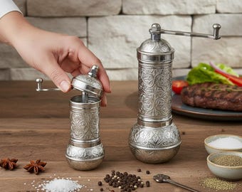 コーヒーグラインダー2個セット、伝統的なトルコの塩とコショウ