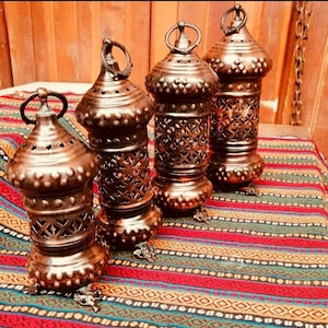 Copper Candle Holder, lantern, Turkish Traditional Copper Censer Incense Holder, Candlestick Home Decor