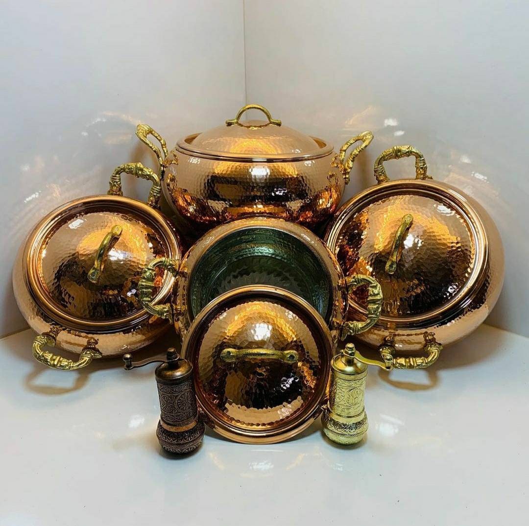 槌目銅鍋、伝統的なトルコの銅製キャセロール鍋ノンスティック - Etsy 日本