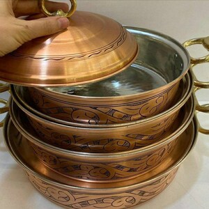 Turkish Copper Rice Pot, Extra Thick Copper Pot With Brass Handles - Etsy