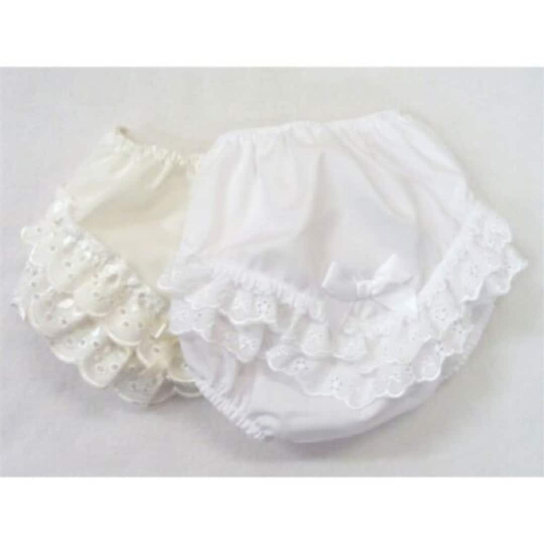 Baby Girls Frilly Knickers/pants Broderie Anglaise & Bow one Supplied