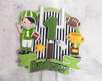 Personalized Football Cake Topper: Sports Party Centerpiece