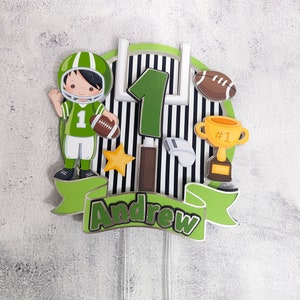 Personalized Football Cake Topper: Sports Party Centerpiece