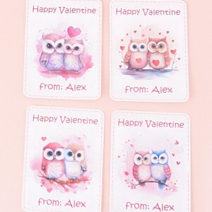 Owl Valentine Day cards; Valentine classroom cards; Personalized cards for classmates; valentine exchange cards; Valentine cards for kids
