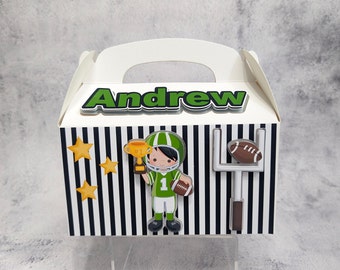 Personalized Football Favor Box Set: Themed Party Decoration