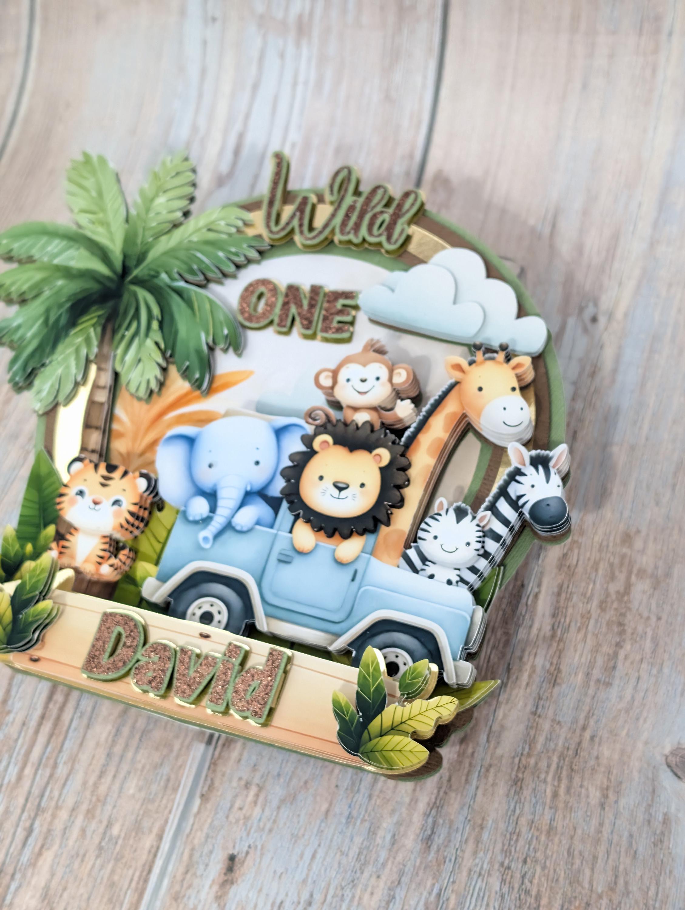 Personalized Wild One Safari Cake Topper: Jungle Animals Birthday - Etsy
