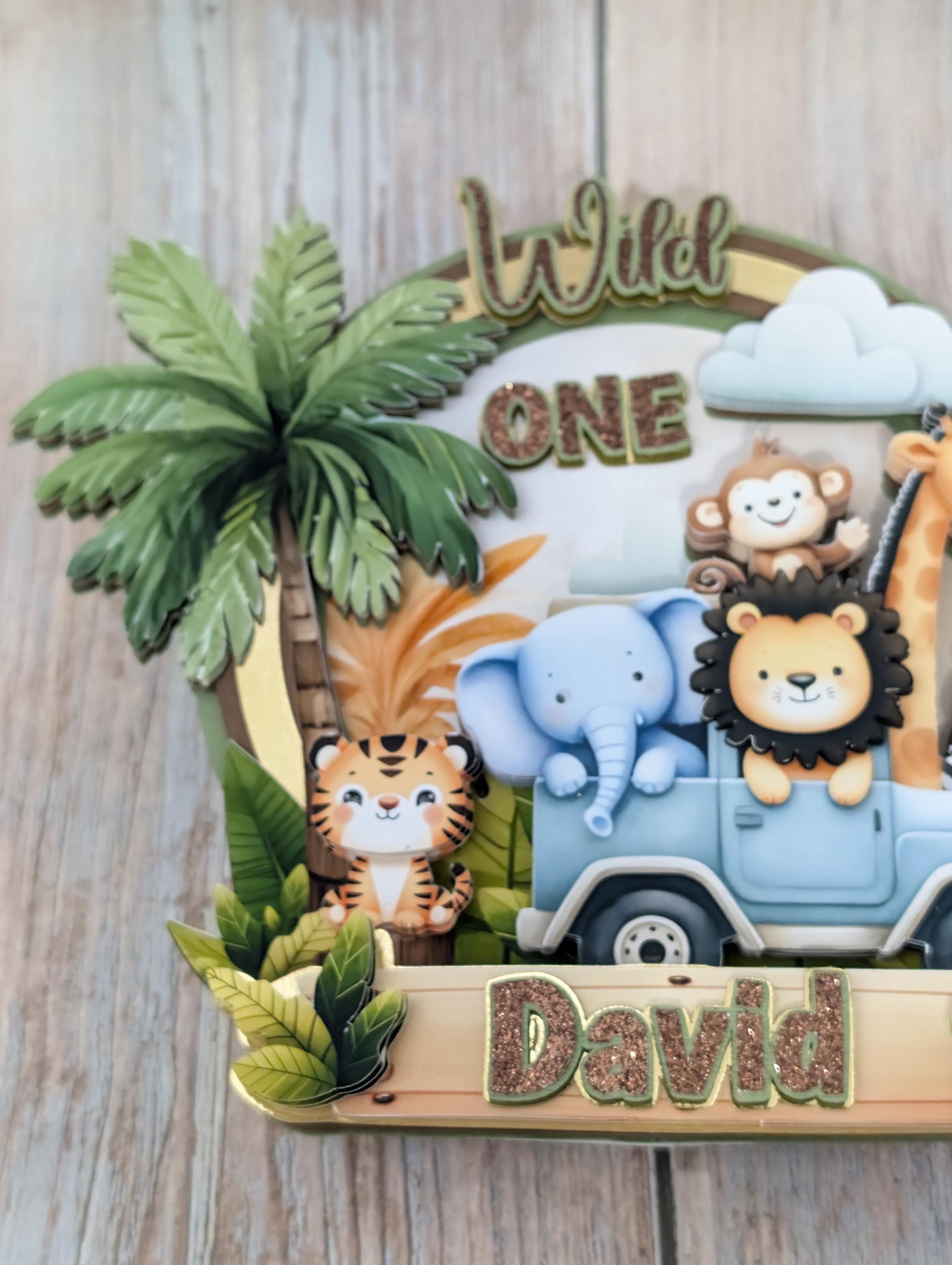 Personalized Wild One Safari Cake Topper: Jungle Animals Birthday - Etsy