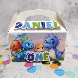 Personalized Dinosaur Favor Box Set: Themed Party Decorations