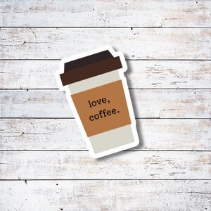 Coffee Sticker | coffee sticker for laptop, water bottle | gift for coffee lover | gifts for her | gifts for book lover | bookish gift idea