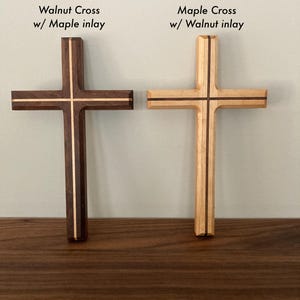 Handmade Wood Wall Cross: Custom Size, Walnut, Oak, Large, Baptism ...