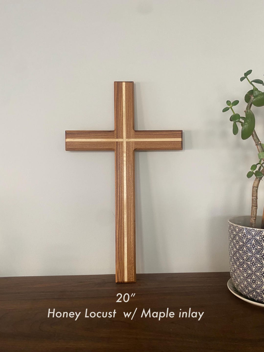 Handmade Wood Wall Cross: Custom Size, Walnut, Oak, Large, Baptism ...