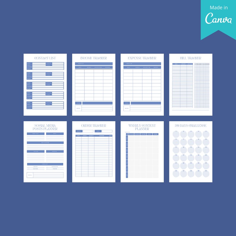 Editable Business Planner Printable, Ultimate Business Planner, Canva