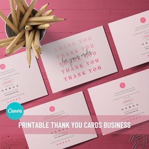 Printable Thank You Cards Business Template, Etsy Small Business coupons, Thank You For Your Purchase, Editable Customer Packaging Insert