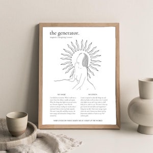 Human Design Print - Generator 8X10 Digital Download