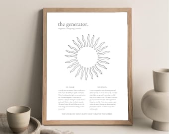 Human Design Print - Generator 8X12 PDF