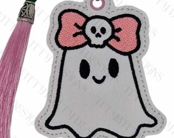 Ghostie Embroidery File, Set of 5, Keyring, Magnet, Bookmark (4x4" Hoop)