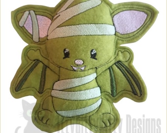 IttyBittyFangyBatty Pin Cushion Bat Halloween -in the hoop, minimum 5x7" hoop - EMBROIDERY FILE