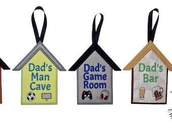 Fathers Day Hanger set & bonus keyring -in the hoop, minimum 5x7" hoop  - EMBROIDERY FILE