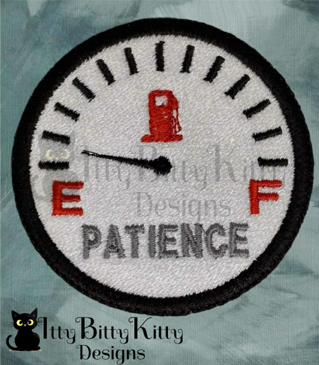 Running Out of Patience Patch Design Minimum 4x4 Hoop EMBROIDERY FILE ...