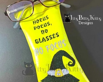 Snap Closure Glasses Case Hocus Pocus minimum 7x12" hoop - EMBROIDERY FILE