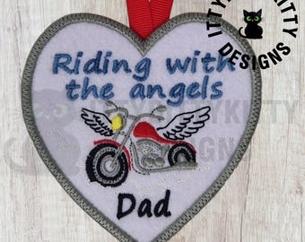 Memorial Motorbike with wings- in the hoop, minimum 4x4" hoop - EMBROIDERY FILE