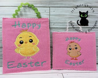 Set of chunky easter chick hangers 5x5 and 5x7 - EMBROIDERY FILE