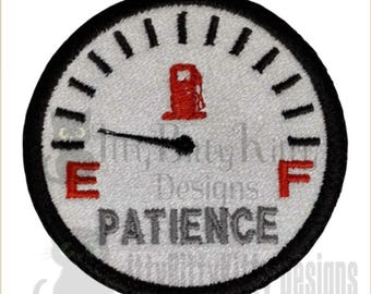 Running out of patience patch design minimum 4x4" hoop - EMBROIDERY FILE