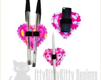 ITH Stylus/Pen/USB Holder Set, 4x4 Embroidery Machine Design (Embroidery File)