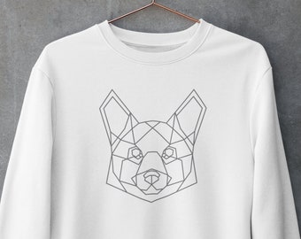 Corgi Geometric Sweatshirt, Dog Dad, Geometric Design, Dog Mom Gift, Dog Dad Gift, Welsh Corgi, Dog Dad Gift, Corgi Sweater, Geometric Dog