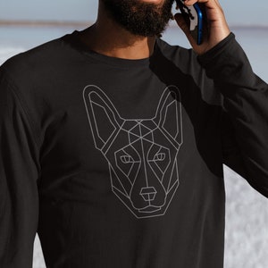 Belgian Malinois Geometric Sweatshirt, Dog Dad Geometric Design, Dog Mom Gift, Dog Dad Gift, Belgian Malinois, Dog Dad Gift, Pet Love