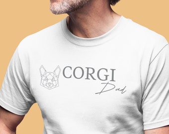 Corgi Dad T-Shirt, Welsh Corgi Dad, Dog Lover Gift, Corgi Lover Shirt, Corgi Dad Shirt, Dog Dad Gift, Corgi Dog, Gift for Dog Dad, Geometric