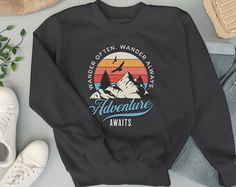 Wander Often. Wander Always. Adventure Awaits. Unisex Heavy Blend™ Crewneck Sweatshirt