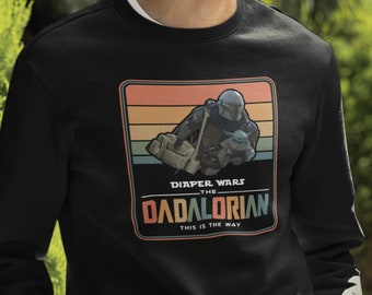 Sudadera Dadalorian This Is The Way, Sudadera Star Wars para papá, Humor Regalo Día del Padre, Sudadera mandaloriana, Retro, Dadalorian