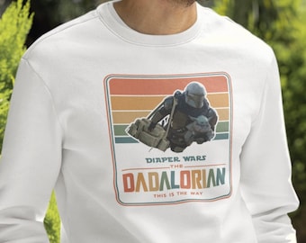 Sudadera Dadalorian This Is The Way, Sudadera Starwars para papá, Humor Regalo Día del Padre, Sudadera Mandaloriana, Retro, Dadalorian