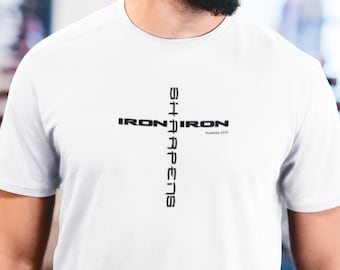 Iron Sharpens Iron T Shirt, Christliches T-Shirt, christliche Shirts, Kirche Shirt, Rüstung Gottes Shirt, Glaube Shirt, Sprichwörter, Männerdienst