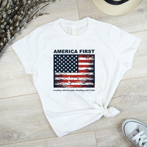 America First Tee, Make America Great Again, American Pride T Shirt, American Flag Graphic Tee, Republican T Shirt, Republican Rally Shirt
