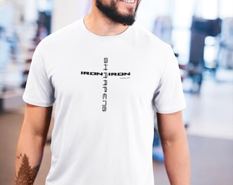 Hierro con hierro se afila SVG PNG, Fe y fitness, Proverbios SVG, Diseño de fe SVG, SVG cristiano, Versículo bíblico SVG, SVG religioso, descarga digital