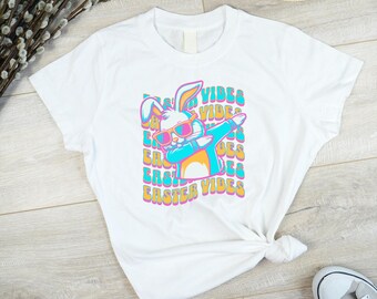 Camiseta gráfica de conejito de Pascua: divertida camiseta de celebración de primavera