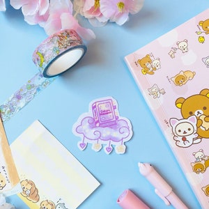Kawaii Aesthetic Sticker Sakura Sketchbook Kawaii Sticker Great Gift Holo Sticker Kawaii Stickers Aesthetic Cloud Book Sticker For Laptop