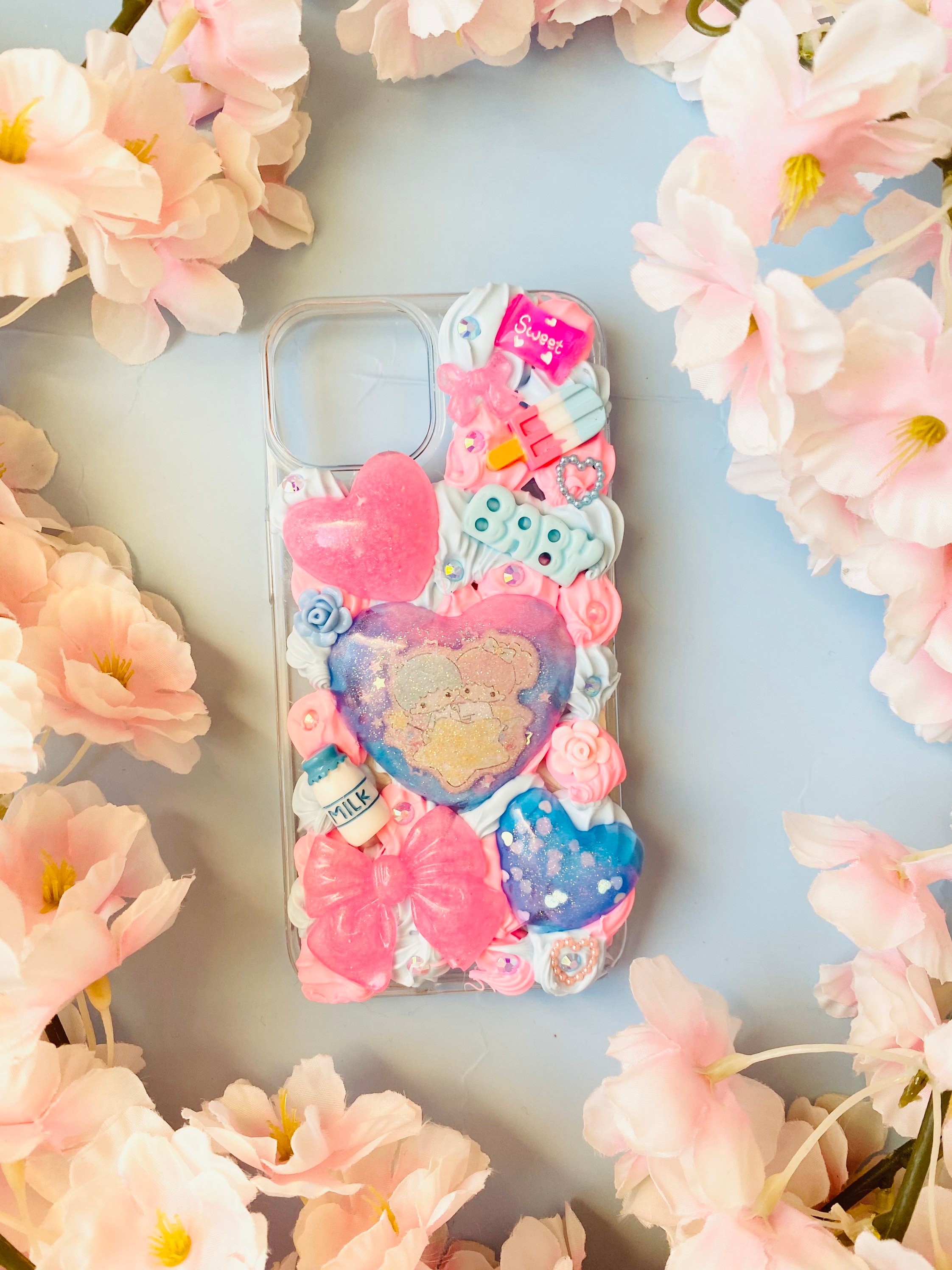 Kawaii Decoden IPhone 13 Case Kawaii Sanrio Case Little Twin Stars Case