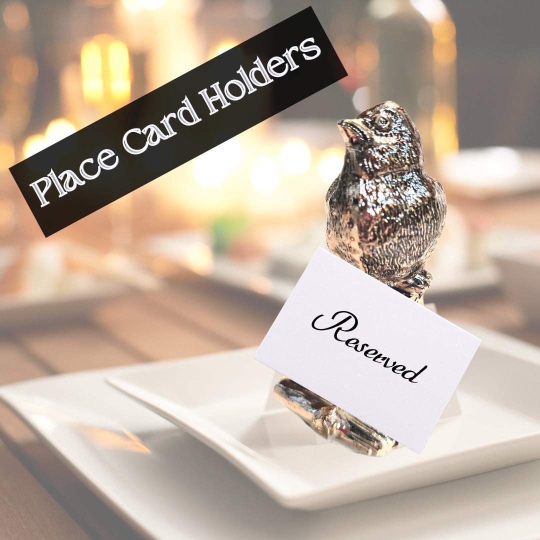 Vintage Silver Plate Bird Place Card Holders Set of 4 Etsy