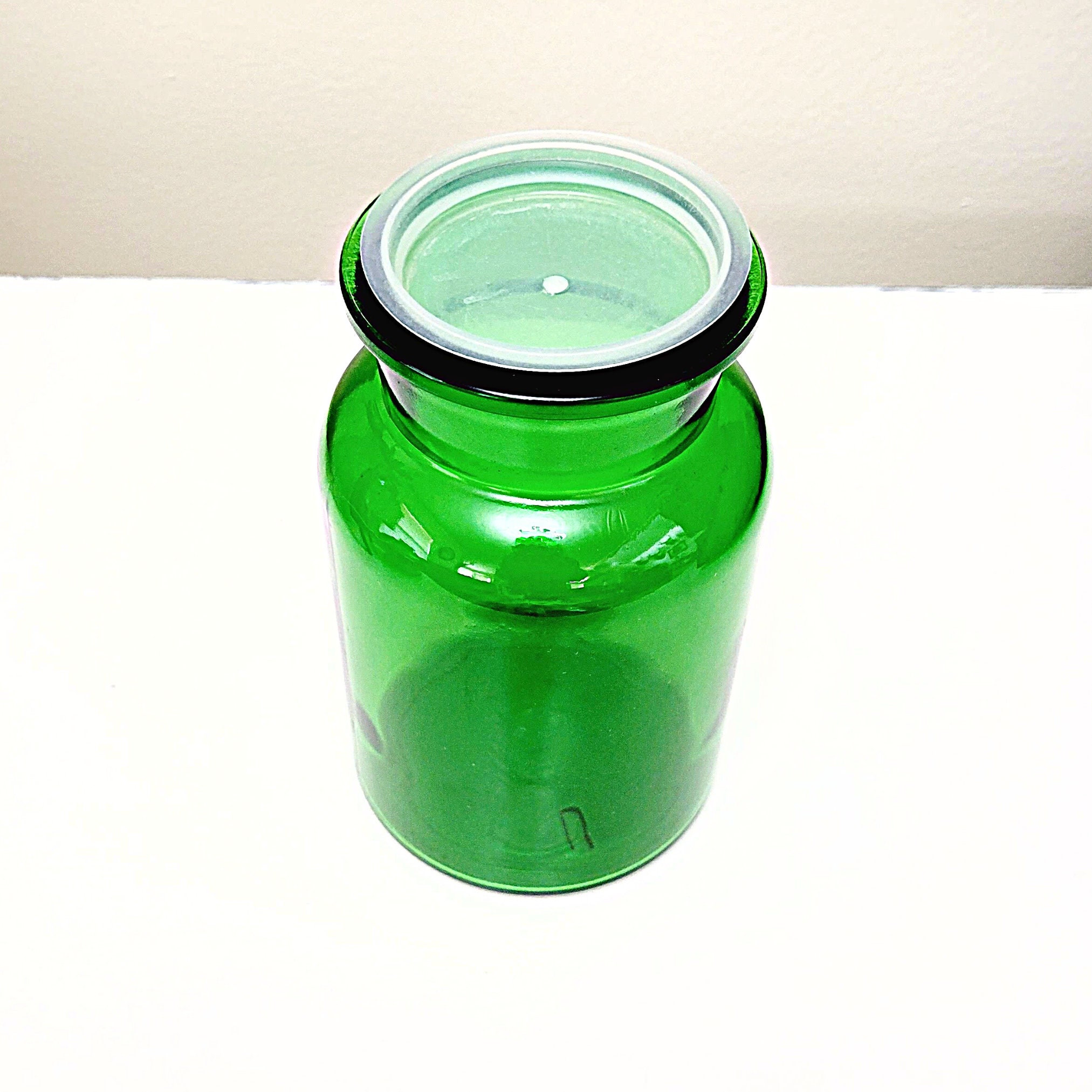 Vintage Emerald Green Glass Jar Made in Belguim Apothecary Etsy