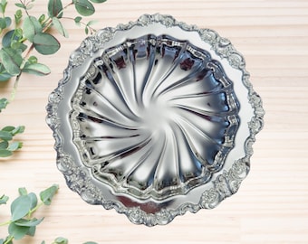 Plato de baratijas antiguo Leonard plateado y ornamentado - Hecho en Japón